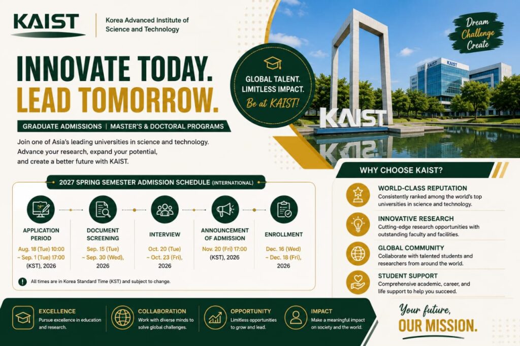 KAIST university main campus in Daejeon South Korea