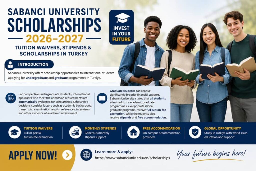 Sabancı University Scholarships 2026–2027 in Turkey