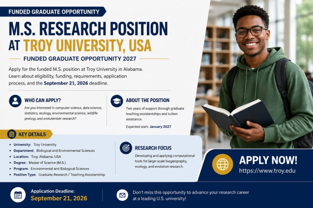 Troy University MS Assistantship Biogeography 2026