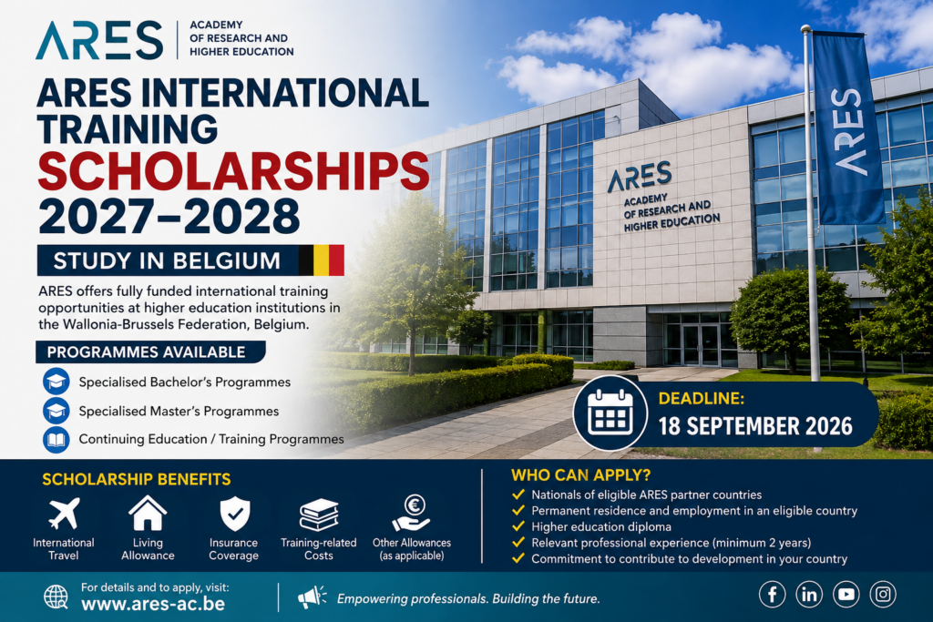 ARES International Training Scholarships 2027–2028 in Belgium