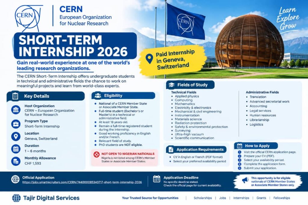 The current image has no alternative text. The file name is: CERN-Short-Term-Internship-2026-JPG.jpeg